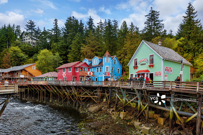 美国阿拉斯加州克奇坎市区，费尔班克斯第四大道街区图片素材