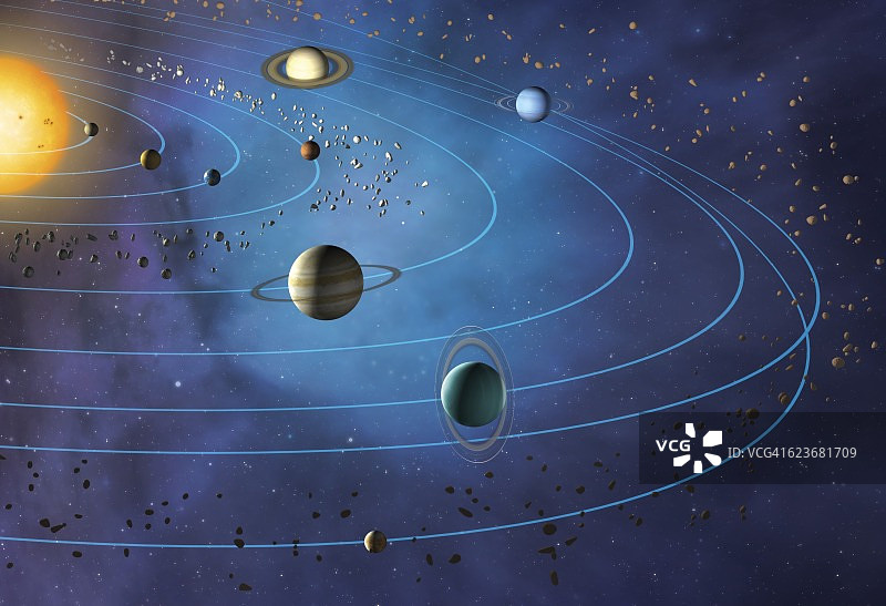 太阳系行星轨道图片素材