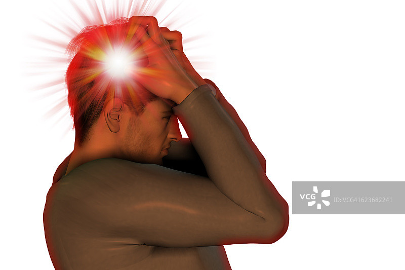 头痛插画图片素材