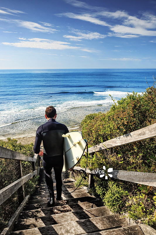 澳大利亚维多利亚州托基附近贝尔斯海滩冲浪图片素材