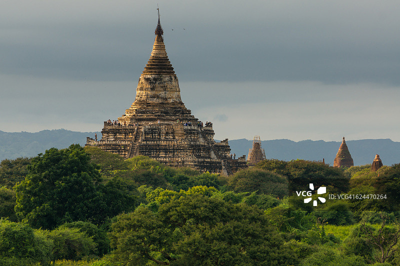 蒲甘瑞山陀塔日落，曼德勒图片素材