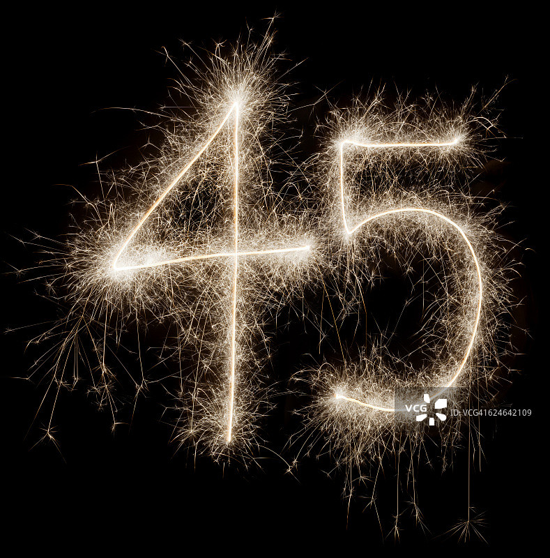 闪亮的庆祝数字45图片素材