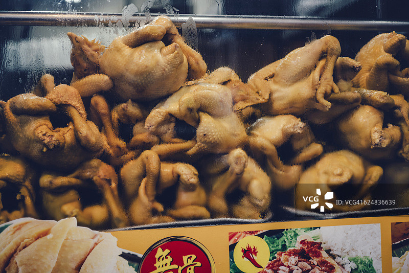 香港餐厅橱窗里的熟家禽图片素材