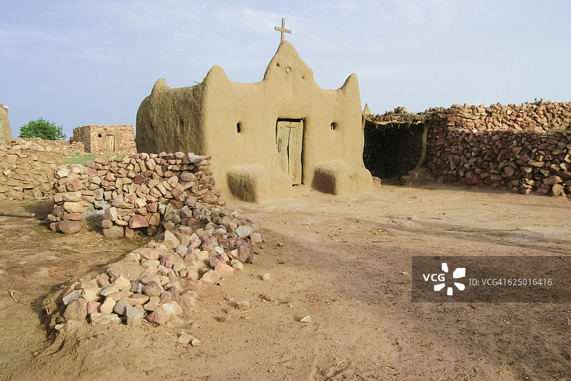 多贡地区的土坯教堂图片素材