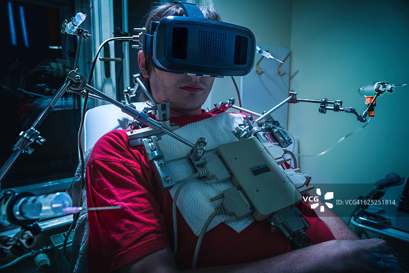 使用VR技术 - 技术沉迷，未来诊所图片素材
