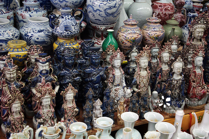 北京潘家园旧货市场观音菩萨像图片素材