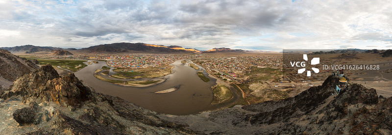 蒙古西部乌列盖市景观图片素材