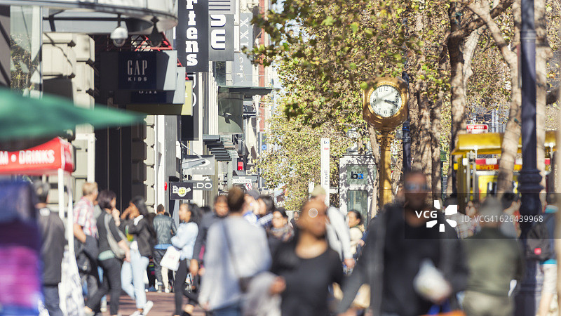 旧金山市场街人群图片素材