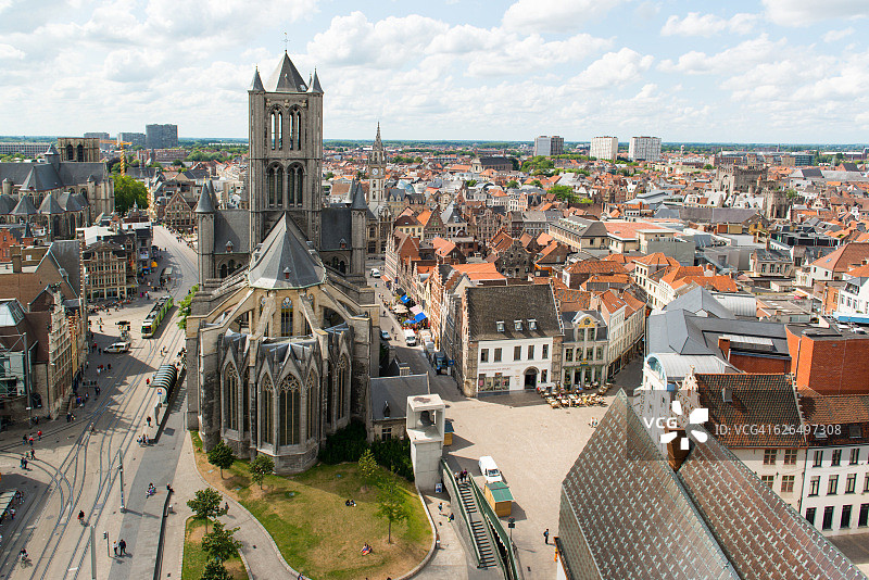 航拍根特图片素材