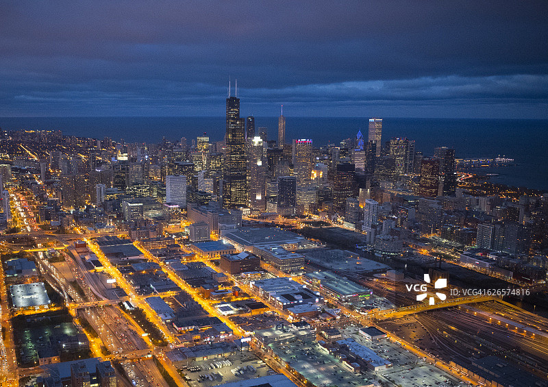 从空中俯瞰芝加哥的迷人景色图片素材