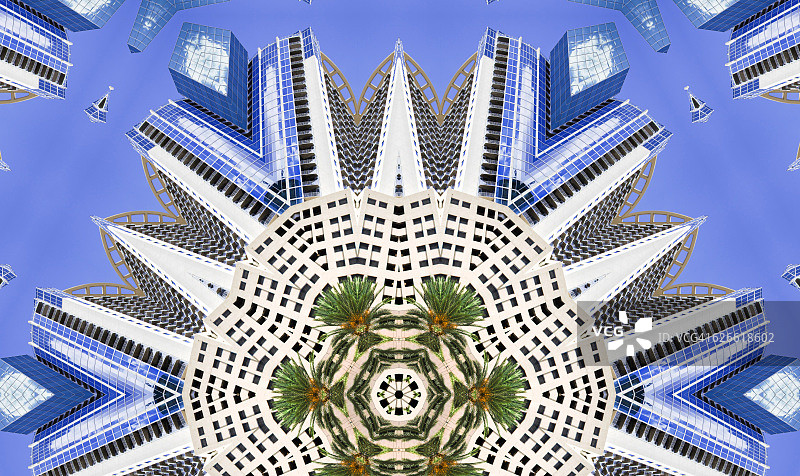 现代建筑的万花筒图片素材