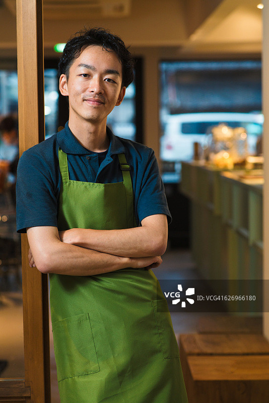 咖啡师围裙肖像图片素材