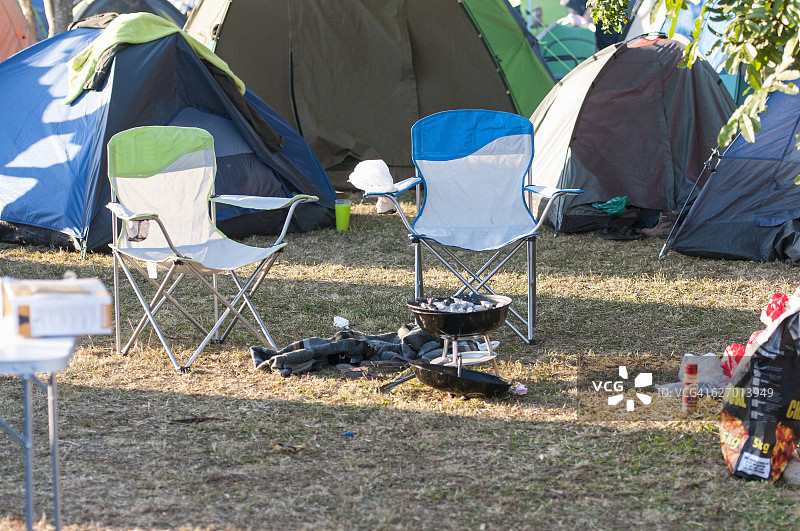 露营椅和帐篷，位于斯威士兰的马尔克斯图片素材