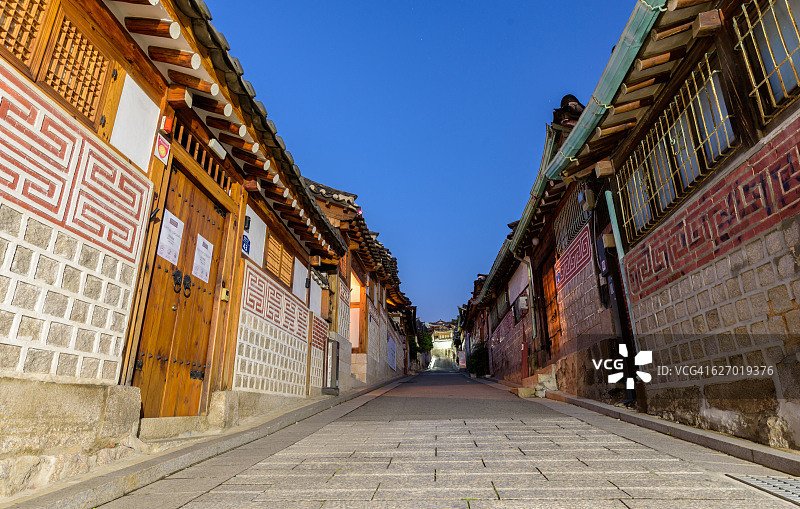 韩国首尔传统北村韩屋村图片素材