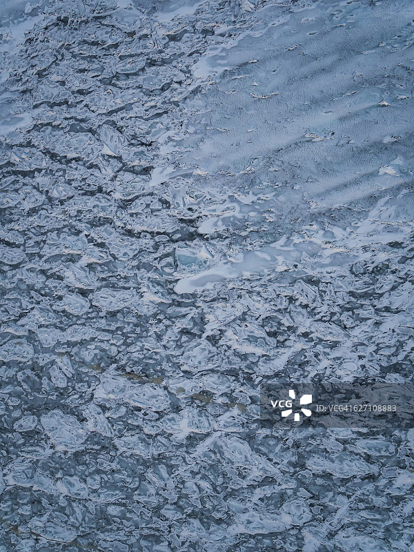 冰岛湖面冰层俯视图图片素材