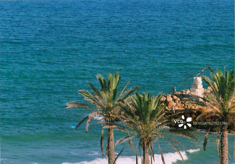 以色列北部，地中海绿松石，纳哈里亚图片素材