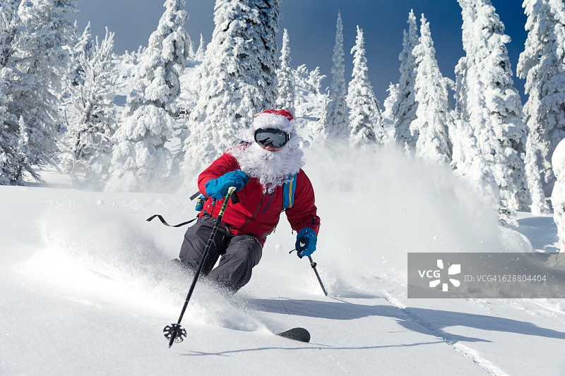 滑雪圣诞老人图片素材