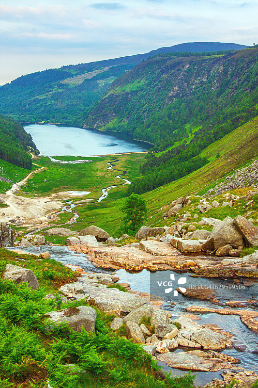 爱尔兰威克洛郡格伦达洛上湖风光图片素材