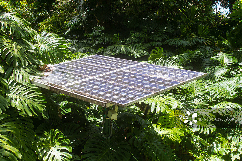 美国夏威夷考艾岛太阳能电池板图片素材
