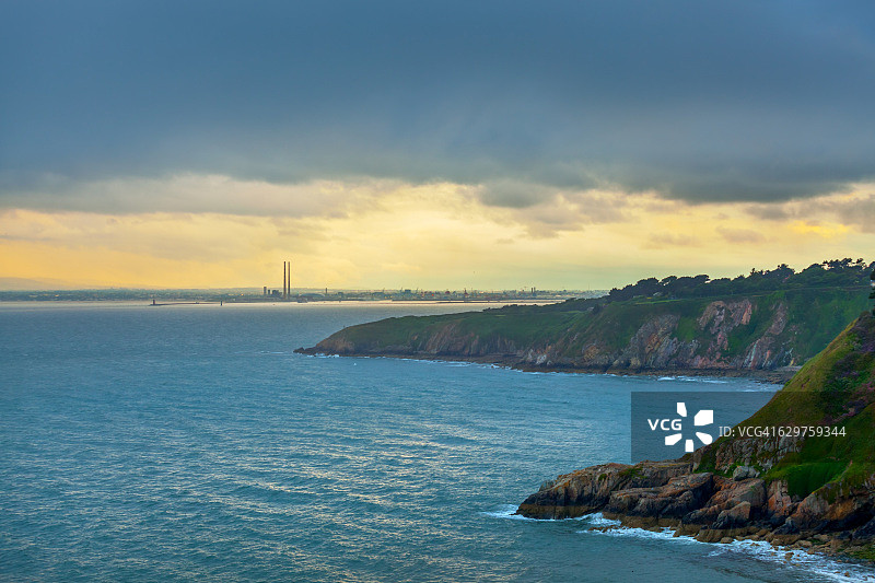 爱尔兰霍斯海德眺望都柏林湾图片素材