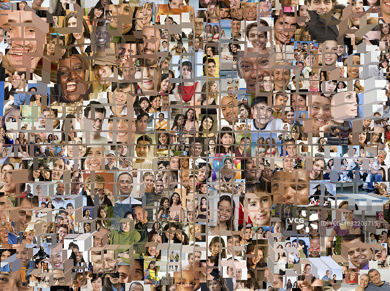 面部蒙太奇网格图片素材