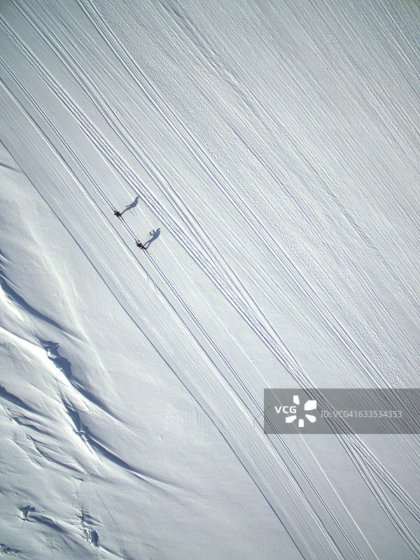滑雪者（俯视角度）图片素材
