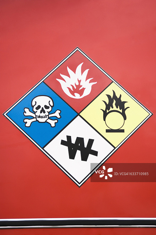 危险警告标志特写图片素材