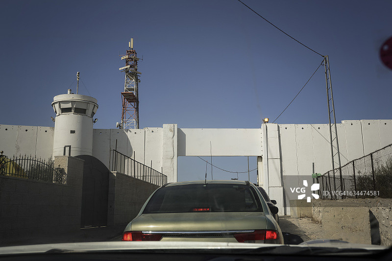 巴勒斯坦西岸伯利恒与以色列的边界图片素材