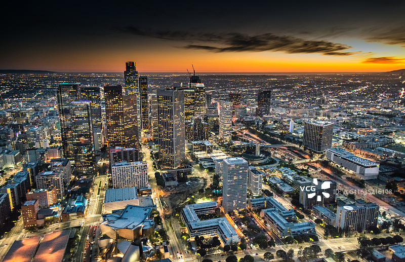 洛杉矶市中心鸟瞰图片素材