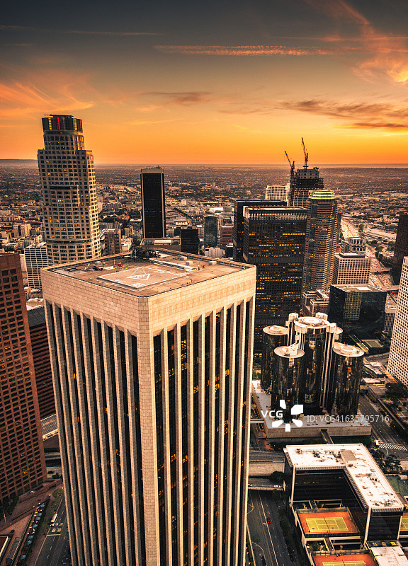 洛杉矶十字路口鸟瞰图片素材