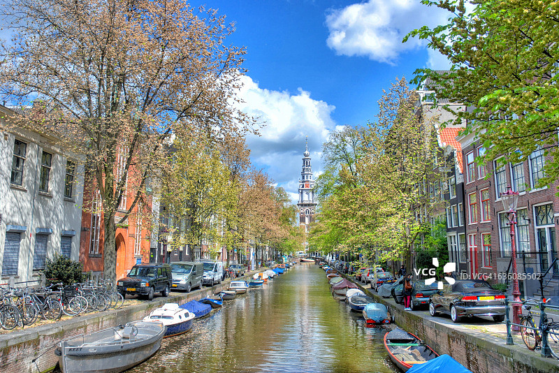 阿姆斯特丹的格罗恩伯格瓦尔运河图片素材