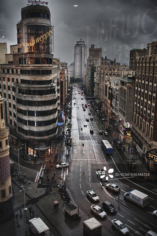 西班牙马德里格兰大道鸟瞰图图片素材