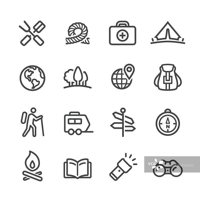 露营和户外图标-线性系列图片素材