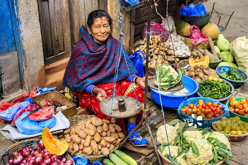 加德满都的印度街头小贩图片素材