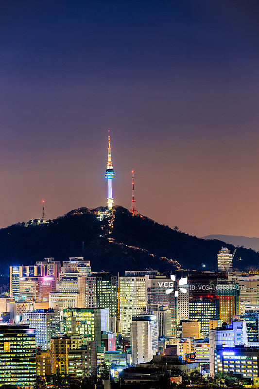 首尔城市夜景图片素材