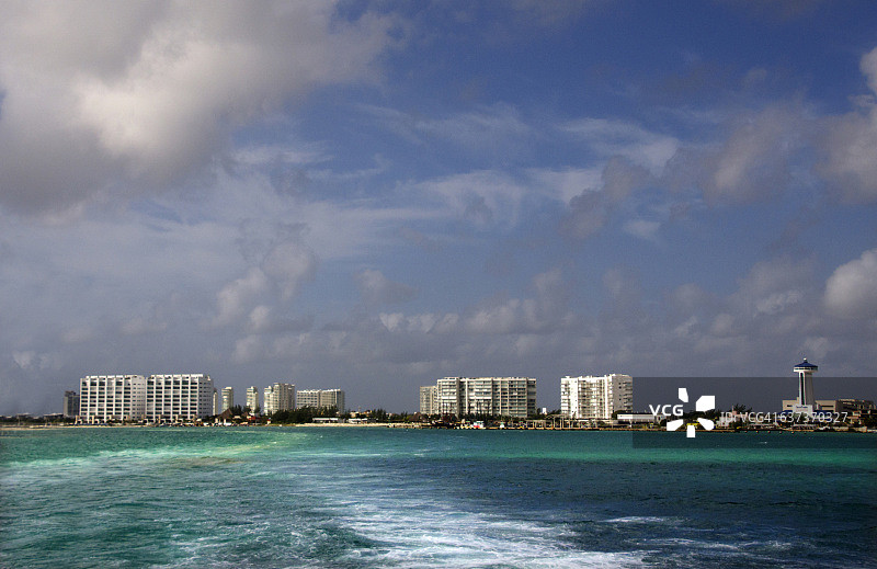 坎昆的海岸和度假村图片素材