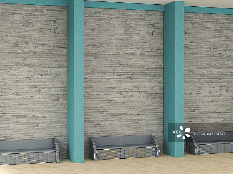 带沙发的现代休息室候诊区3D渲染图片素材