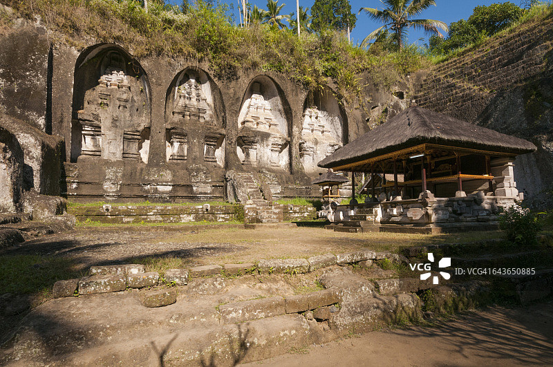 卡威山寺庙岩石雕刻的龛图片素材