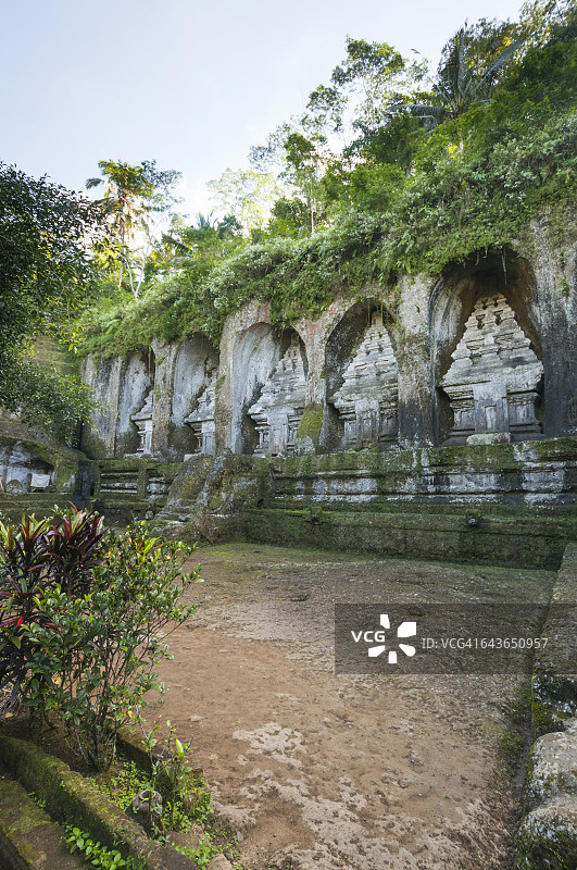 卡威山寺庙岩石雕刻的龛图片素材