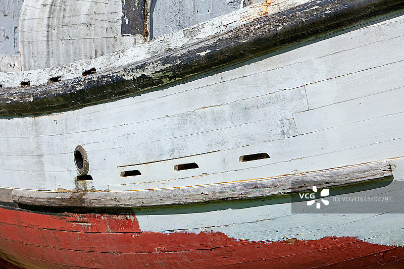 旧救生艇细节图片素材