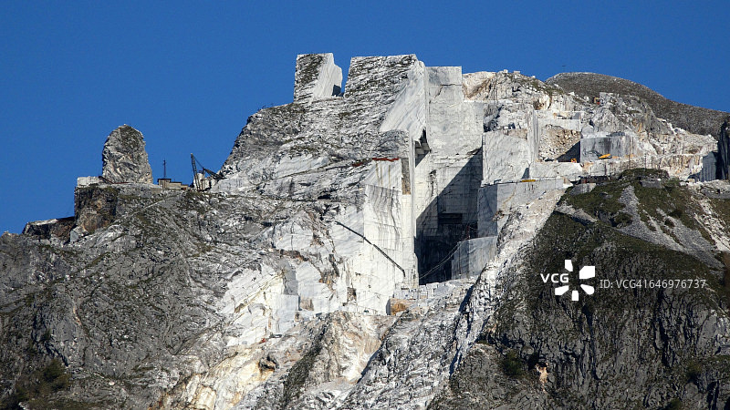 卡拉拉附近阿普安阿尔卑斯山的大理石采石场，托斯卡纳图片素材