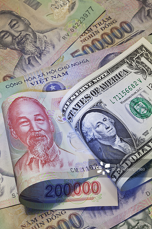 越南盾和美元图片素材