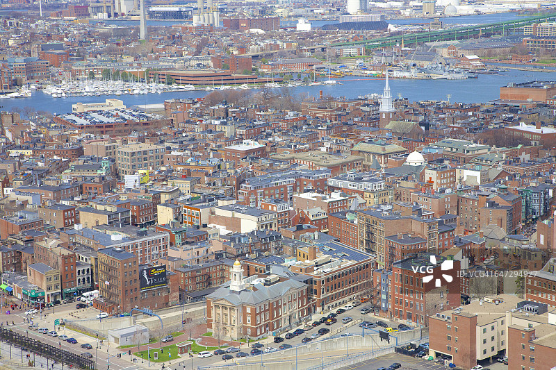 波士顿北端历史街区空中景色图片素材