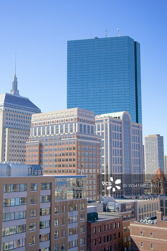 汉考克大厦俯瞰新旧波士顿图片素材