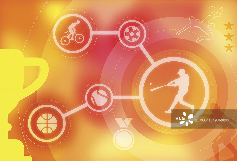 代表各种运动类型的拼贴画图片素材