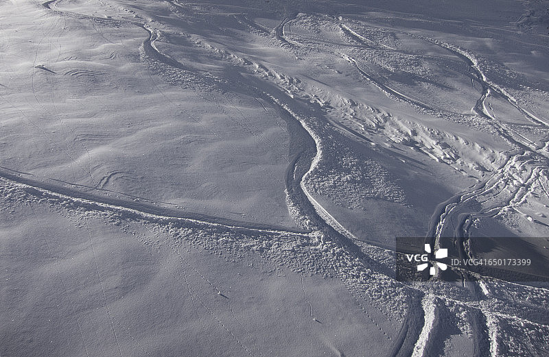 美国犹他州的雪地滑雪道图片素材