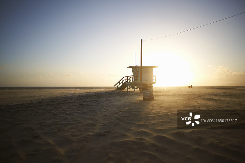 美国洛杉矶威尼斯海滩的救生员塔图片素材