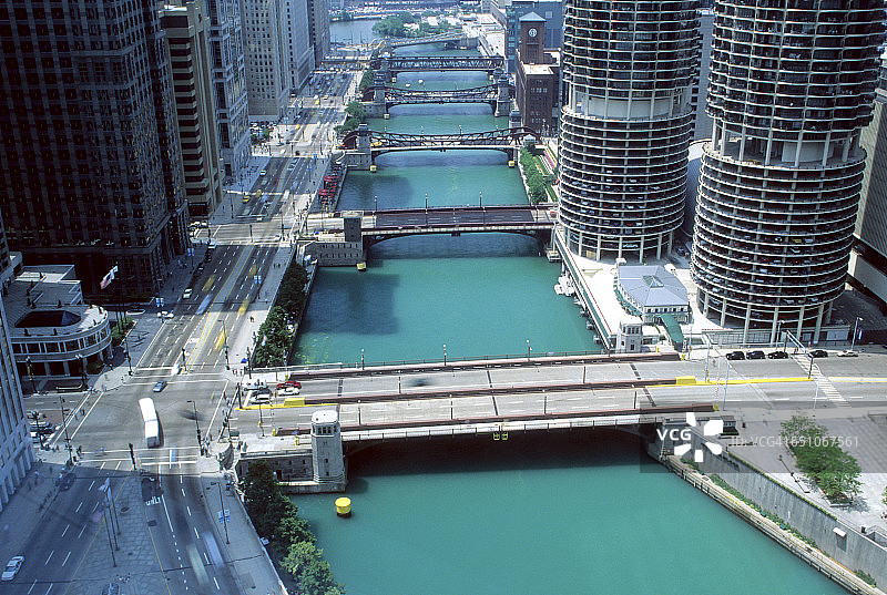 芝加哥河滨大厦和滨海城大厦图片素材