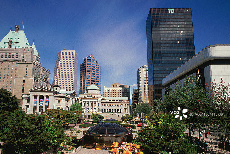 加拿大不列颠哥伦比亚省温哥华罗布森广场温哥华酒店图片素材
