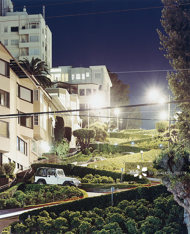 夜幕下的伦巴第街图片素材